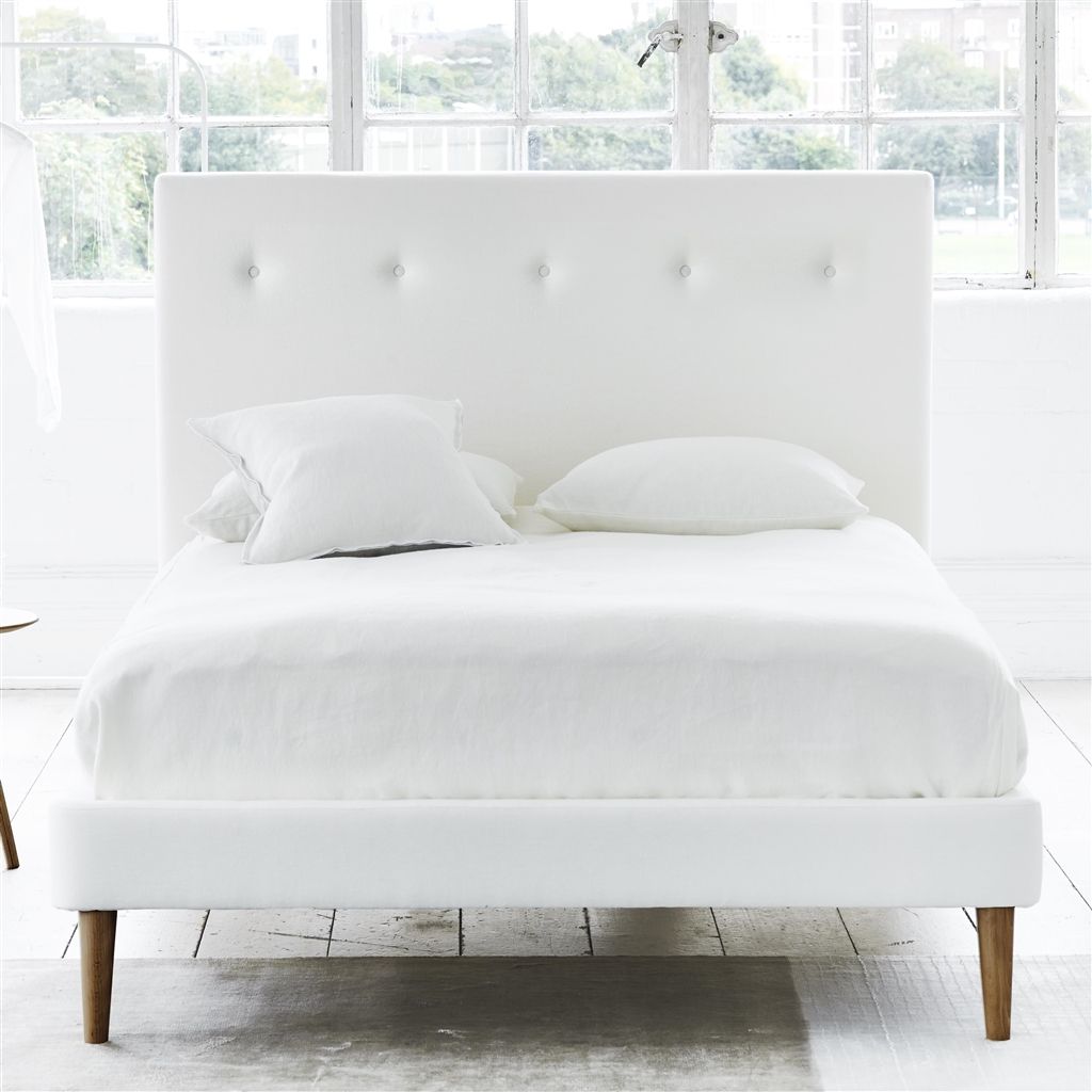 Polka Bed - Self Buttons - Superking - Walnut Leg - Cassia Chalk