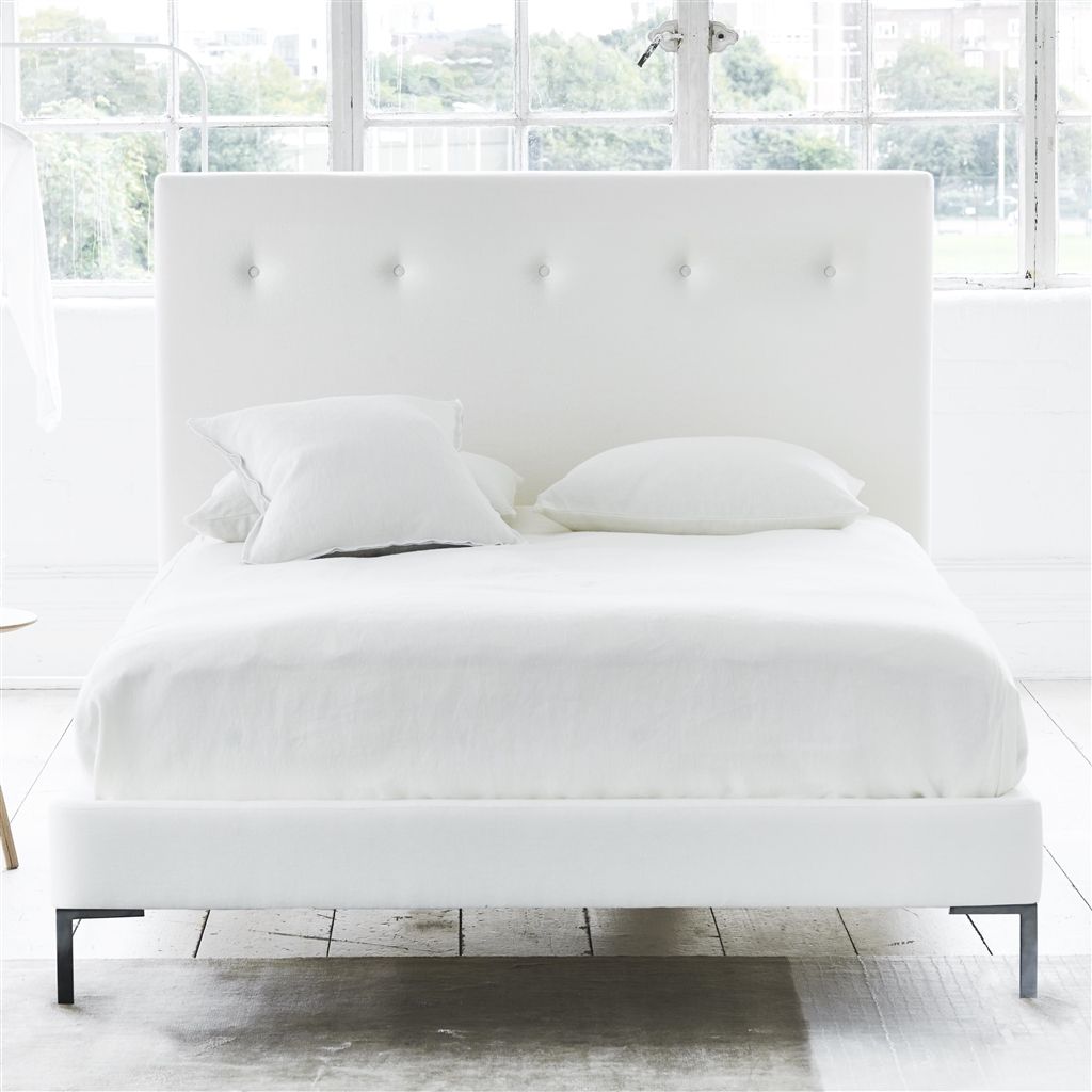 Polka Bed - White Buttons - Superking - Metal Leg - Cassia Chalk