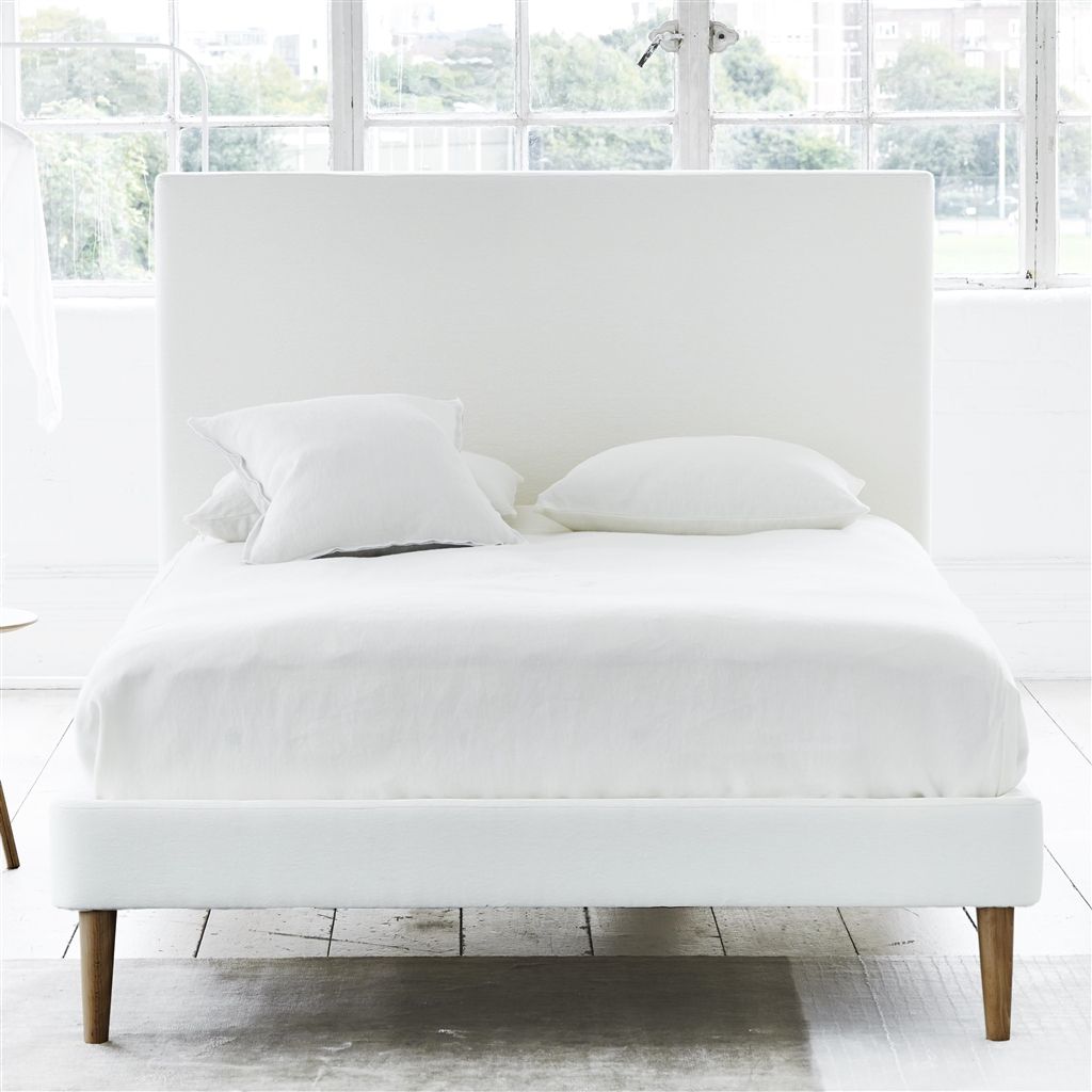 Square Bed - Double - Walnut Leg - Cassia Chalk