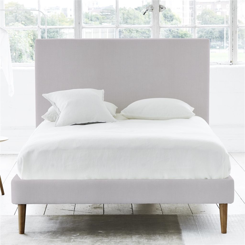 Square Bed - Superking - Walnut Leg - Brera Lino Platinum