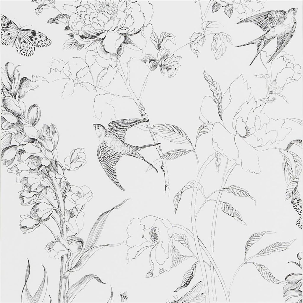 sibylla garden - black and white wallpaper