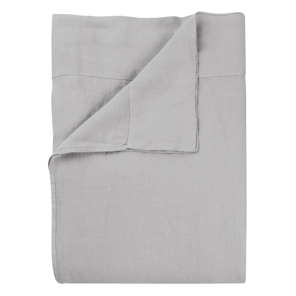 Biella Pale Grey & Dove Queen Flat Sheet 