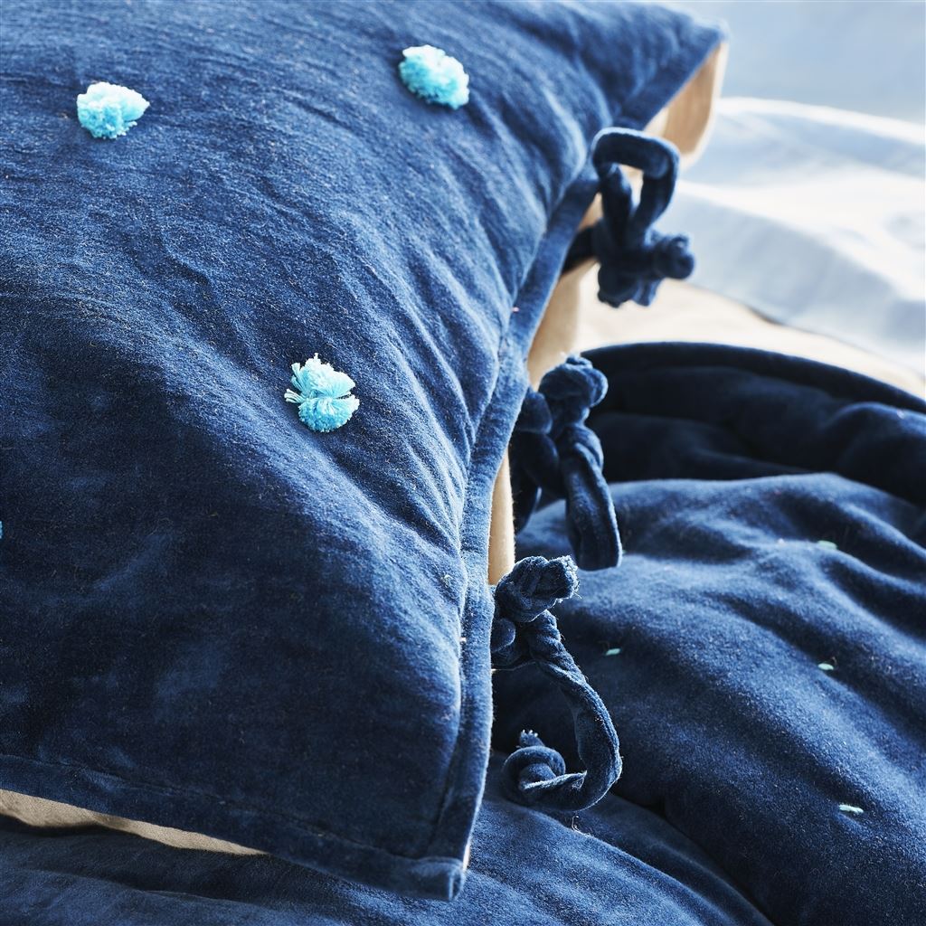 Sevanti Indigo & Pale Blue Quilted Pillowcases