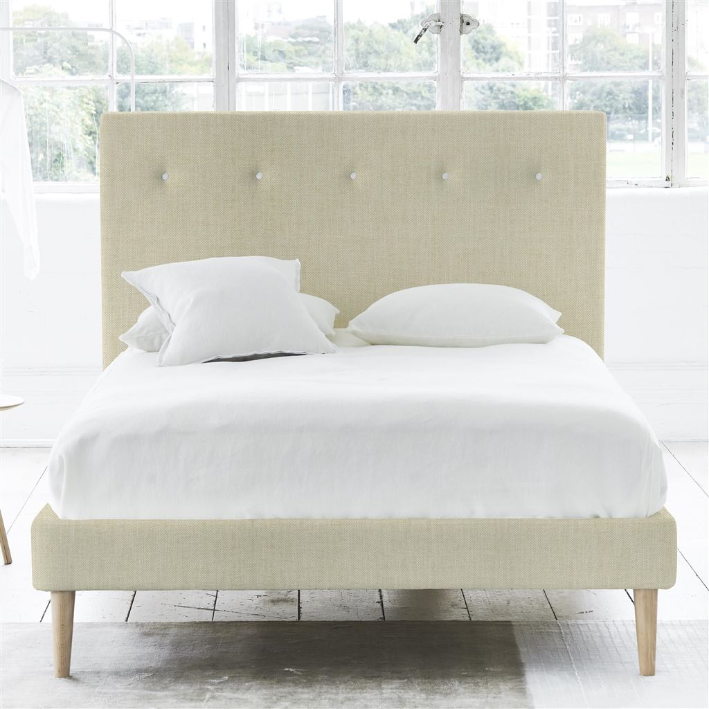 Polka Bed - White Buttons - King - Beech Leg - Elrick Natural