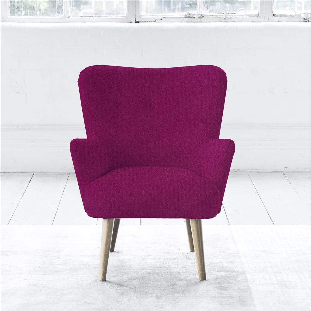 Florence Chair - Self Buttons - Beech Leg - Cassia Magenta
