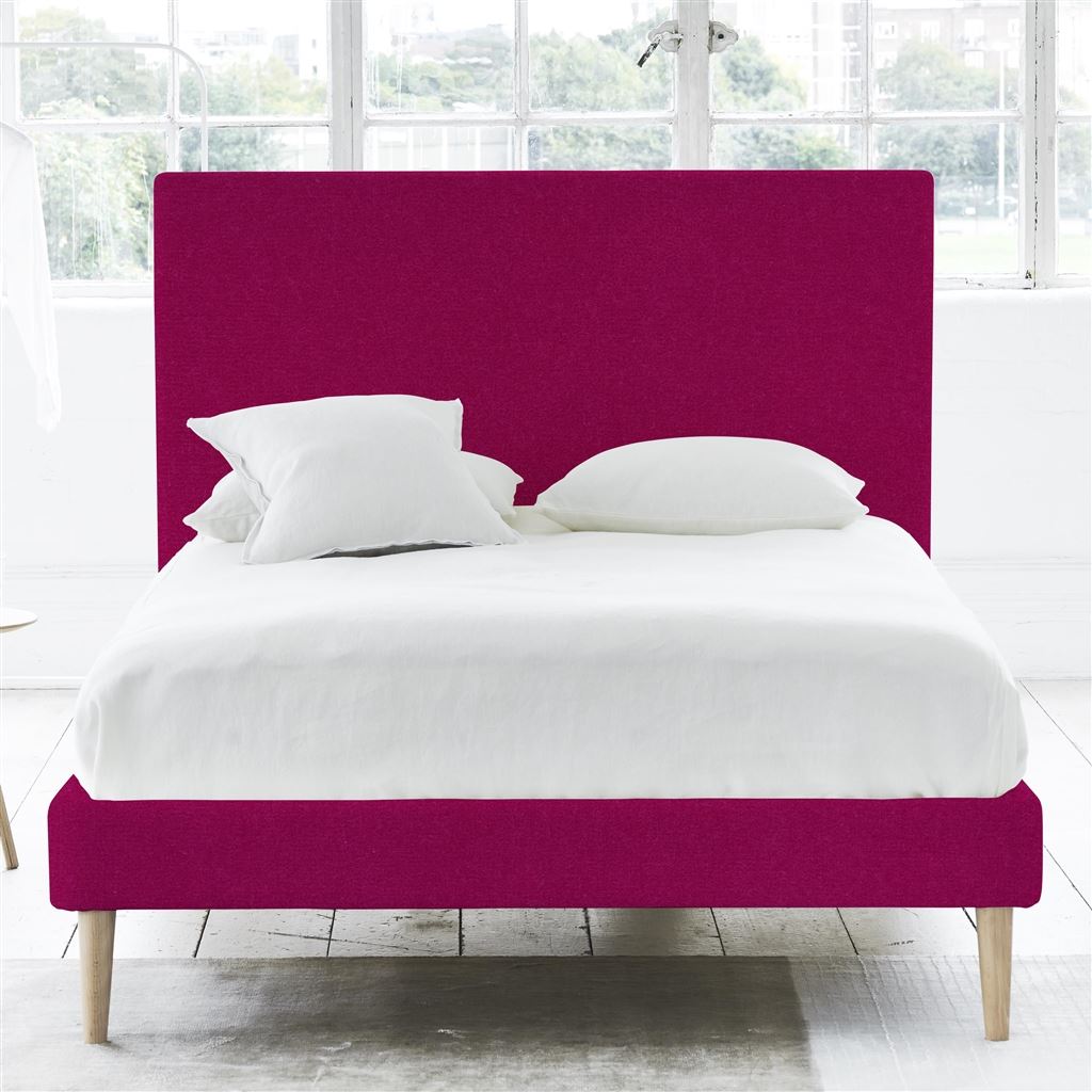 Square Bed - Superking - Beech Leg - Cassia Fuchsia