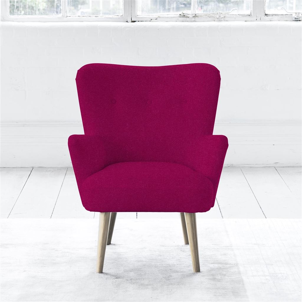 Florence Chair - Self Buttons - Beech Leg - Cassia Fuchsia