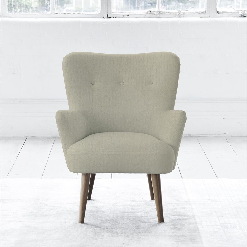 Florence Chair - Self Buttons - Walnut Leg - Cassia Dove