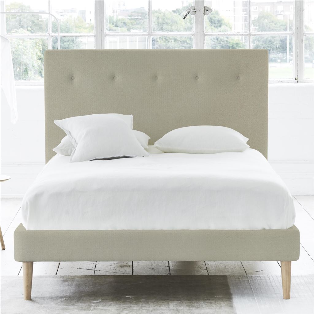 Polka Bed - Self Buttons - Superking - Beech Leg - Cassia Dove