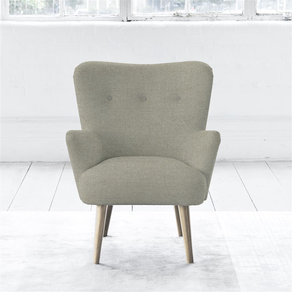 Florence Chair - Self Buttons - Beech Leg - Brera Lino Pebble
