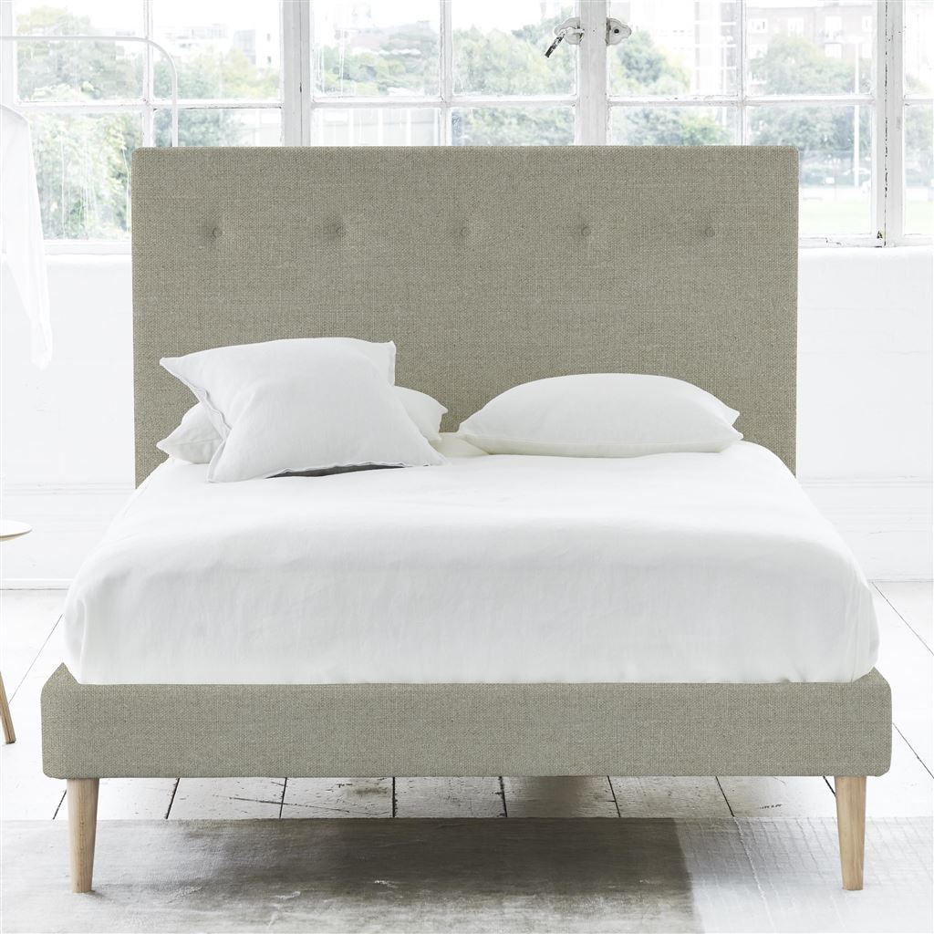 Polka Bed - Self Buttons - Superking - Beech Leg - Brera Lino Pebble