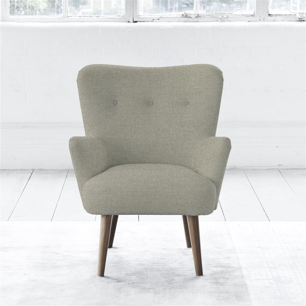 Florence Chair - Self Buttons - Walnut Leg - Brera Lino Pebble