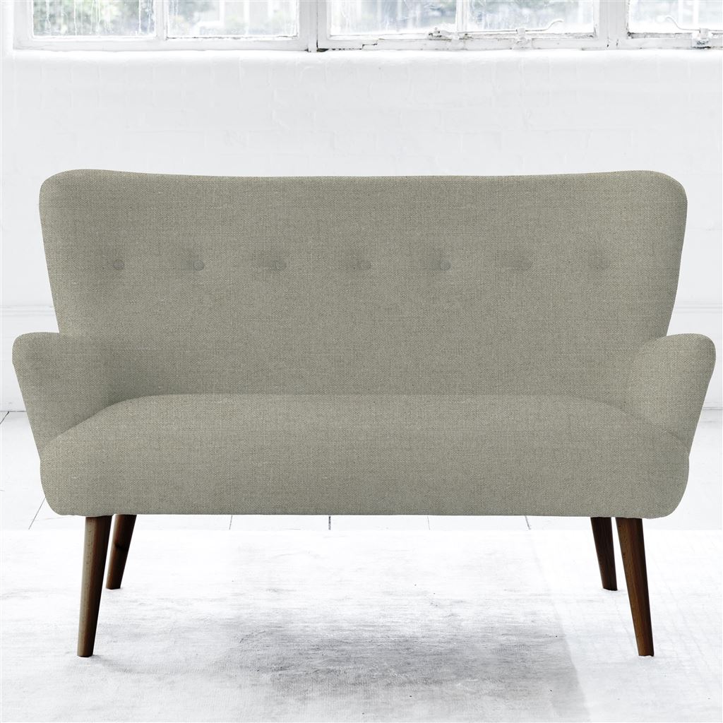 Florence 2 Seater - Self Buttons - Walnut Leg - Brera Lino Pebble
