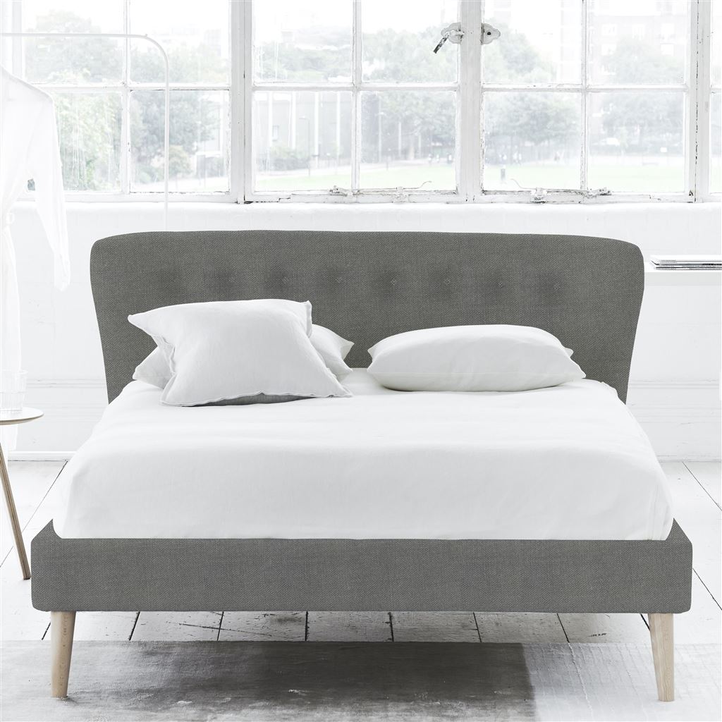 Wave Bed - Self Buttons - Superking - Beech Leg - Brera Lino Granite