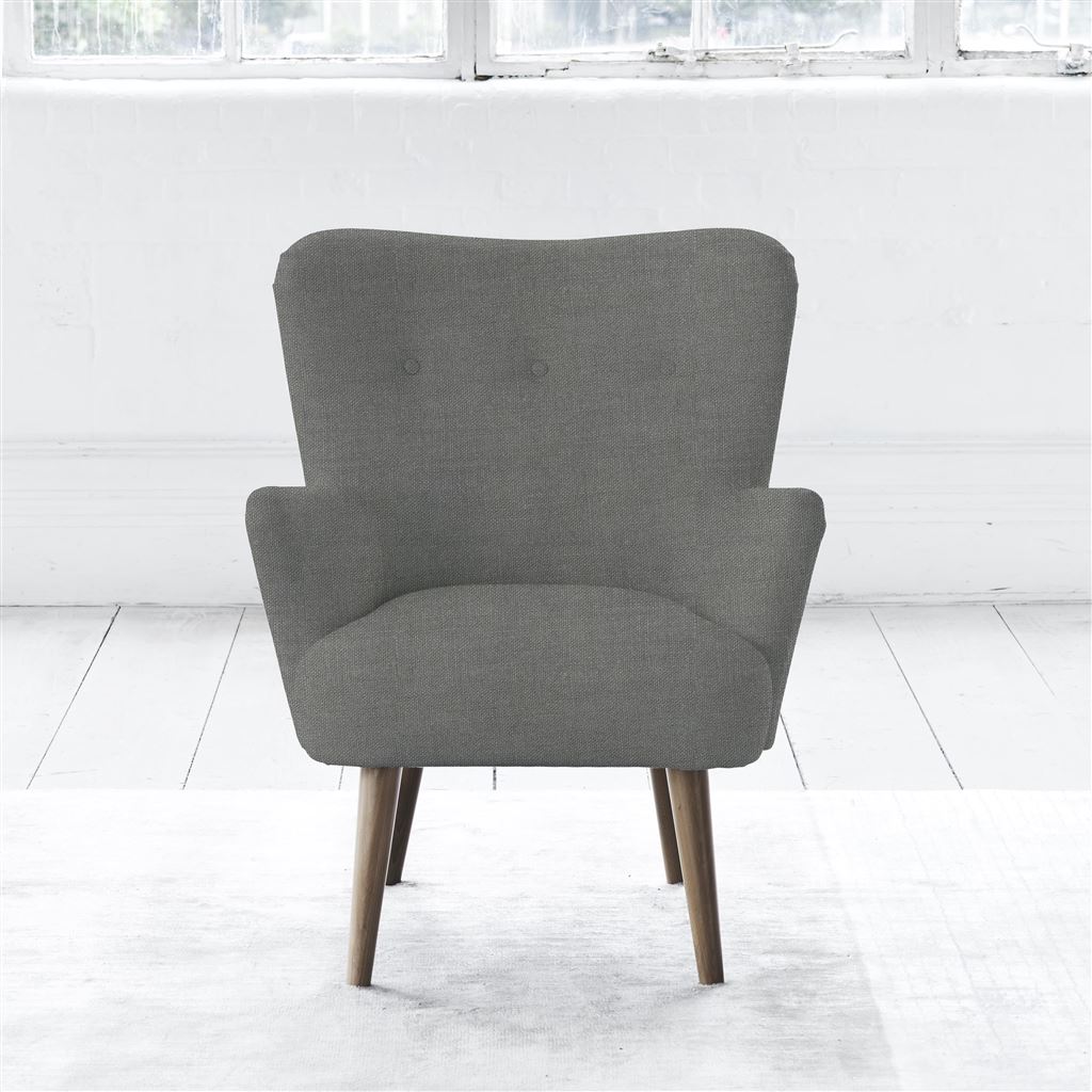 Florence Chair - Self Buttons - Walnut Leg - Brera Lino Granite