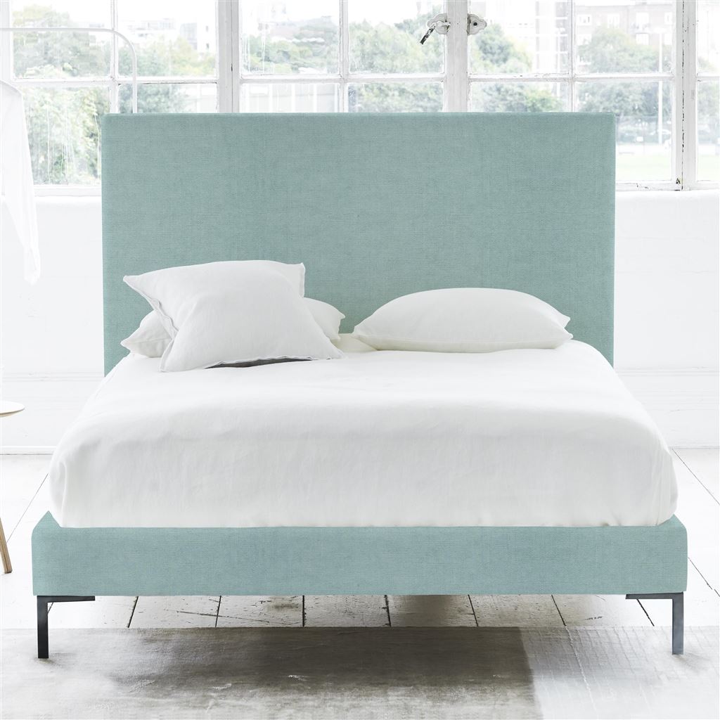 Square Bed - Superking - Metal Leg - Brera Lino Celadon