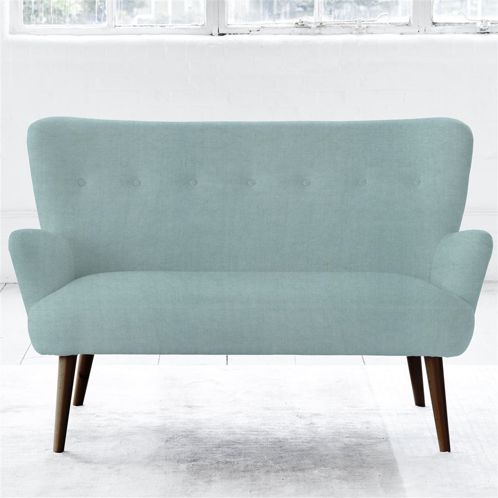 Florence 2 Seater - Self Buttons - Walnut Leg - Brera Lino Celadon