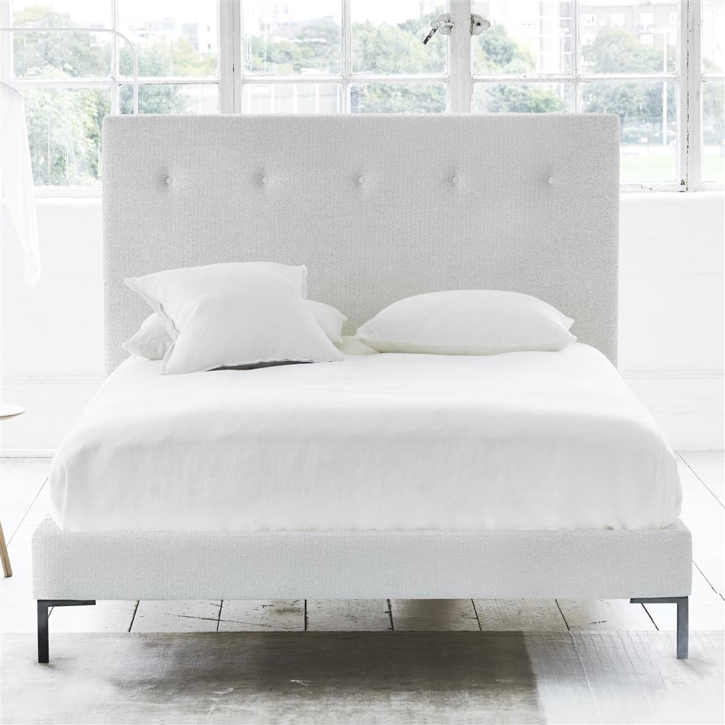 Polka Bed - White Buttons - Superking - Metal Leg - Brera Lino Alab...