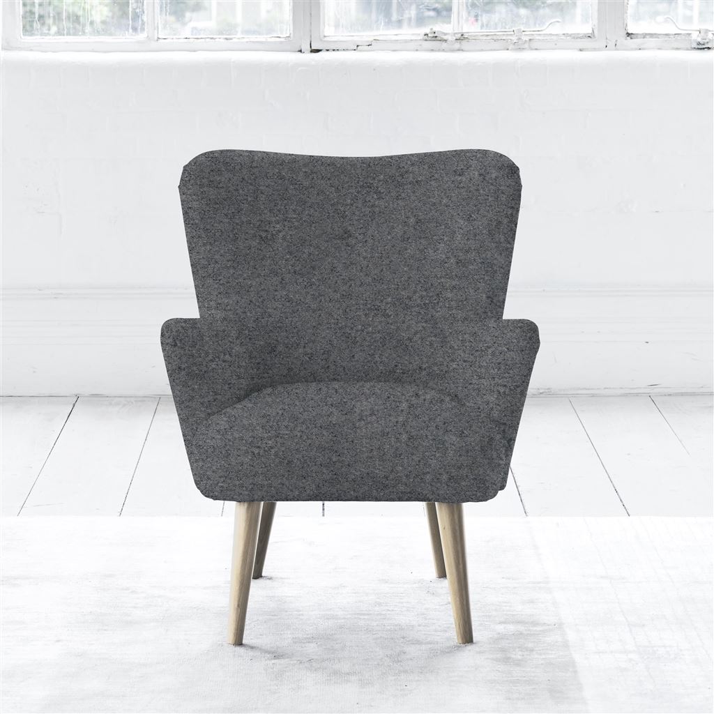 Florence Chair - Self Buttons - Beech Leg - Cheviot Smoke