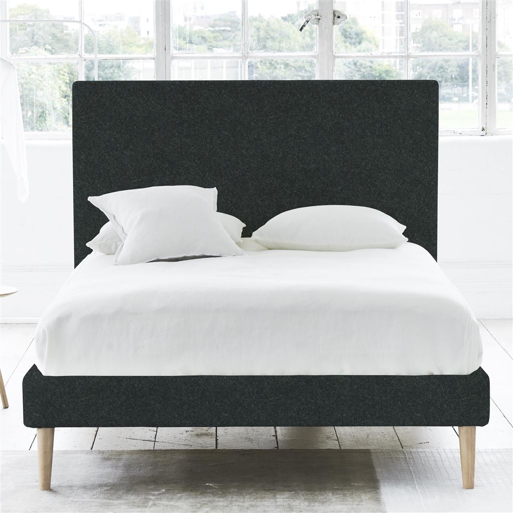 Square Bed - Superking - Beech Leg - Cheviot Noir