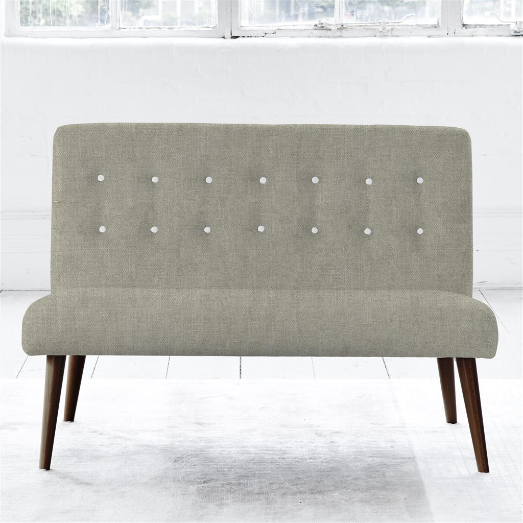 Eva 2 Seater - White Buttons - Walnut Leg - Brera Lino Pebble