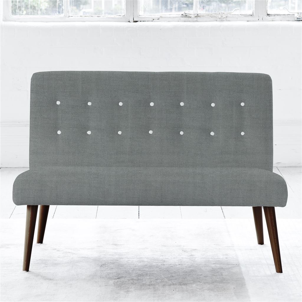 Eva 2 Seater - White Buttons - Walnut Leg - Brera Lino Zinc