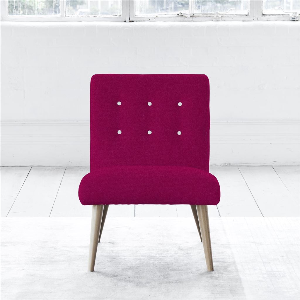 Eva Chair - White Buttons - Beech Leg - Cassia Fuchsia