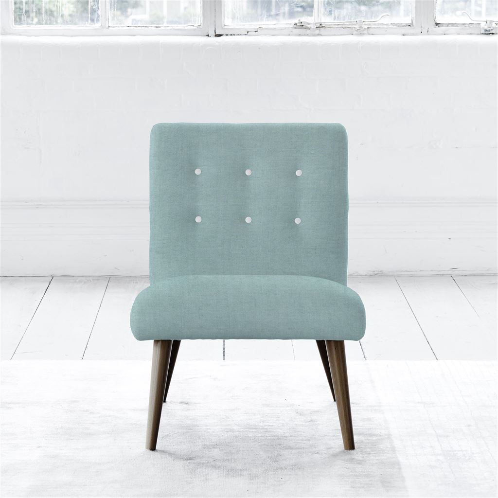 Eva Chair - White Buttons - Walnut Leg - Brera Lino Celadon