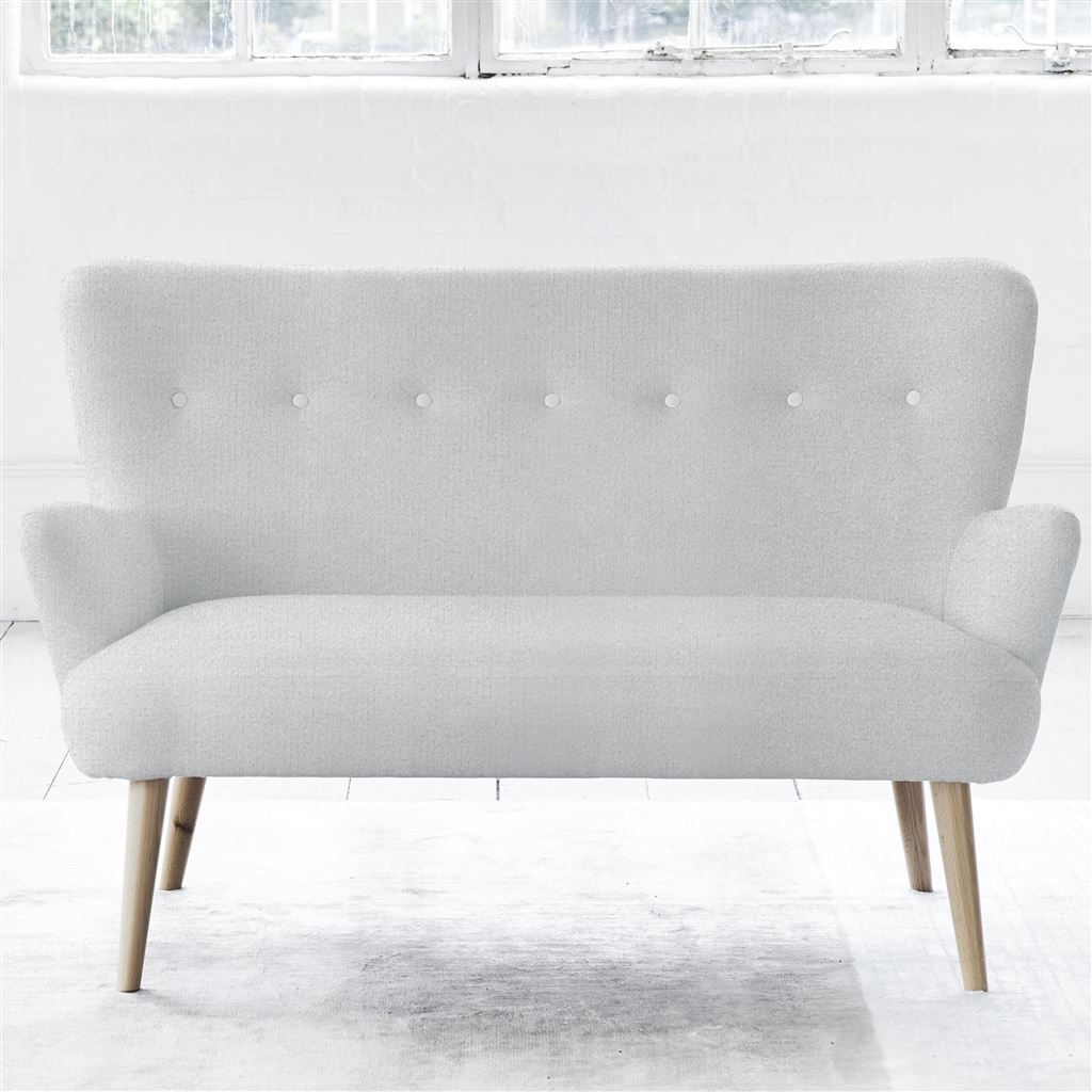 Florence 2 Seater - White Buttons - Beech Leg - Cassia Chalk