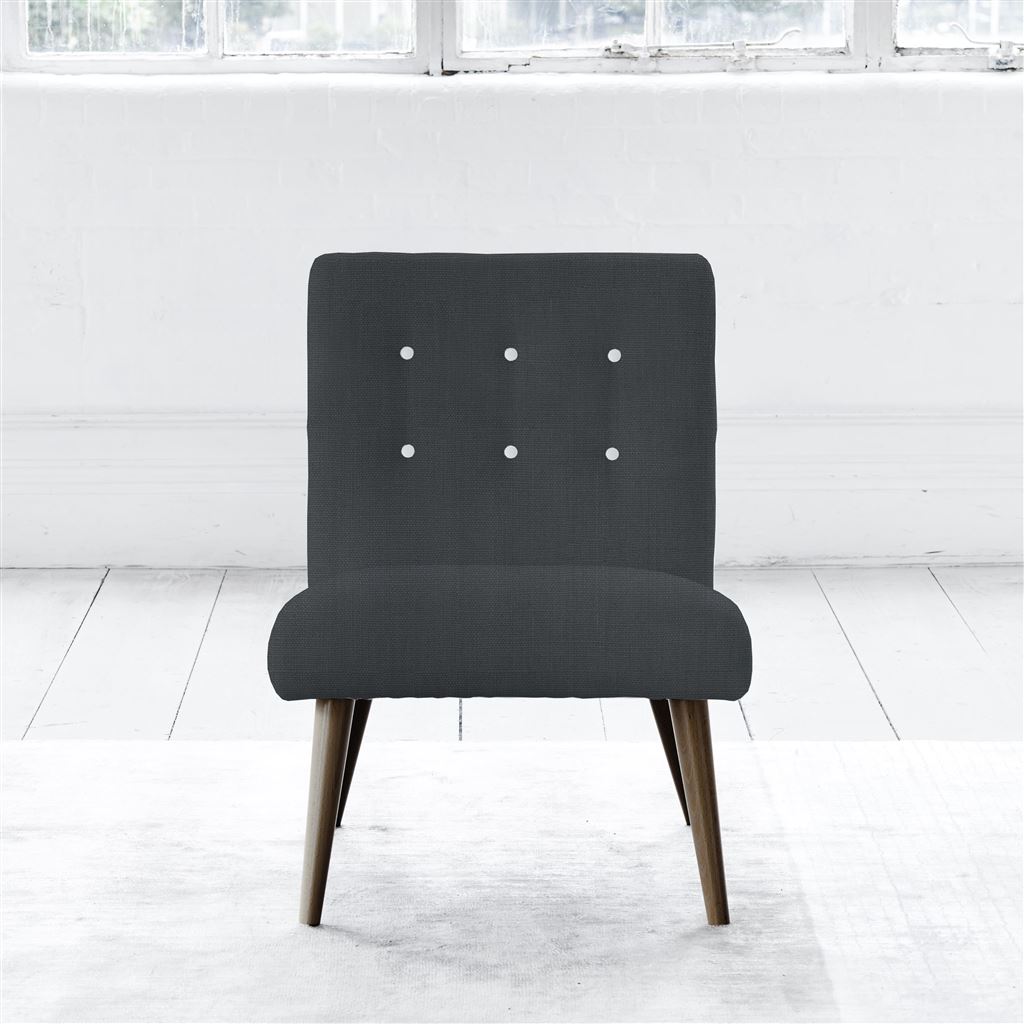 Eva Chair - White Buttons - Walnut Leg - Brera Lino Dusk