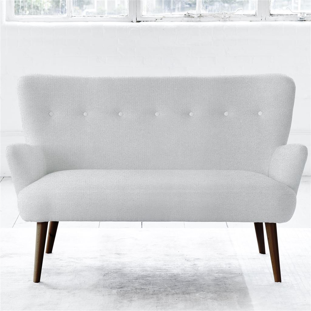 Florence 2 Seater - White Buttons - Walnut Leg - Cassia Chalk