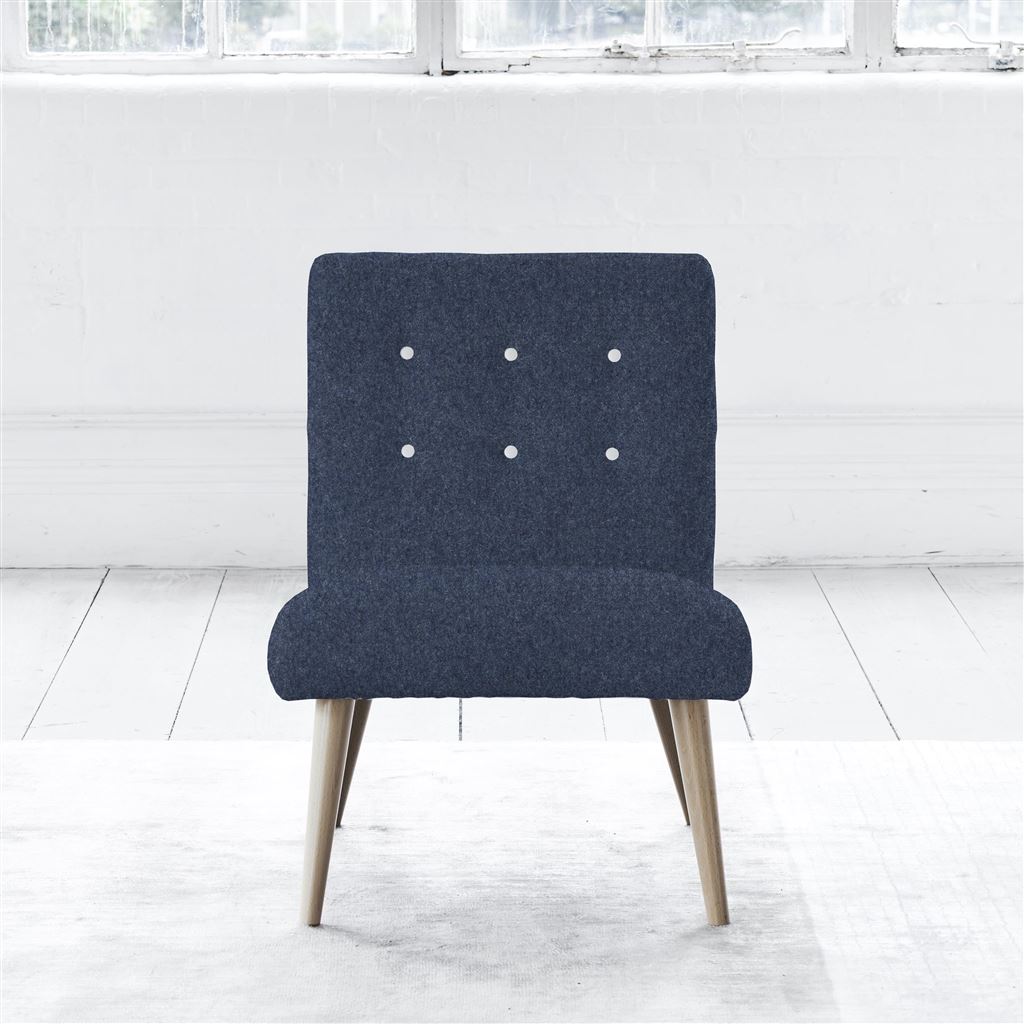 Eva Chair - White Buttons - Beech Leg - Cheviot Indigo