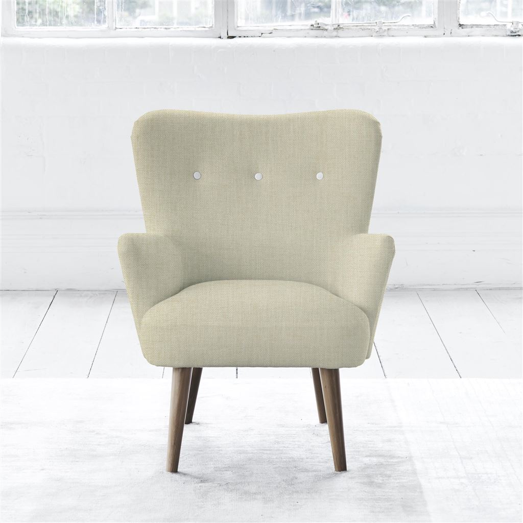 Florence Chair - White Buttons - Walnut Leg - Elrick Natural