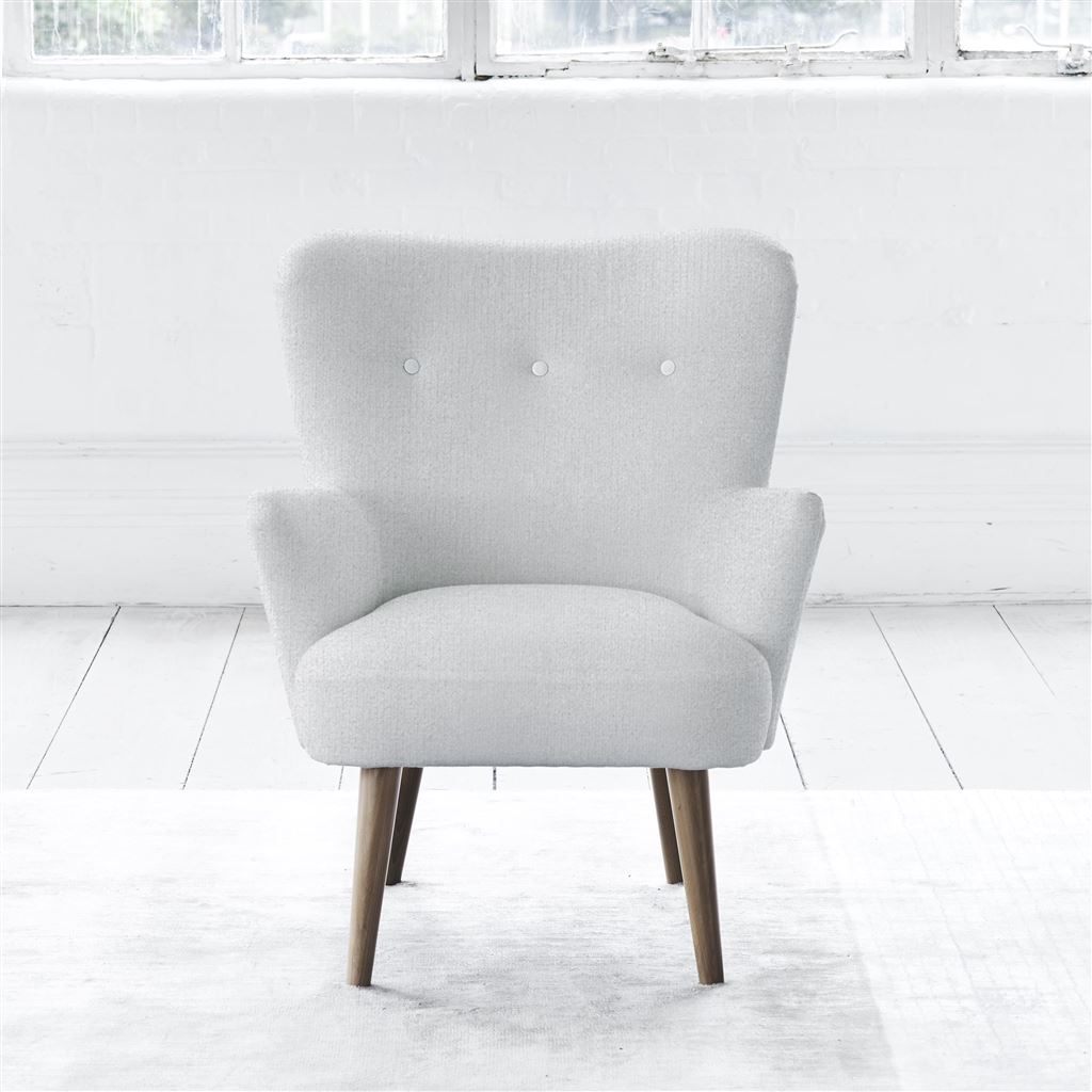 Florence Chair - White Buttons - Walnut Leg - Cassia Chalk