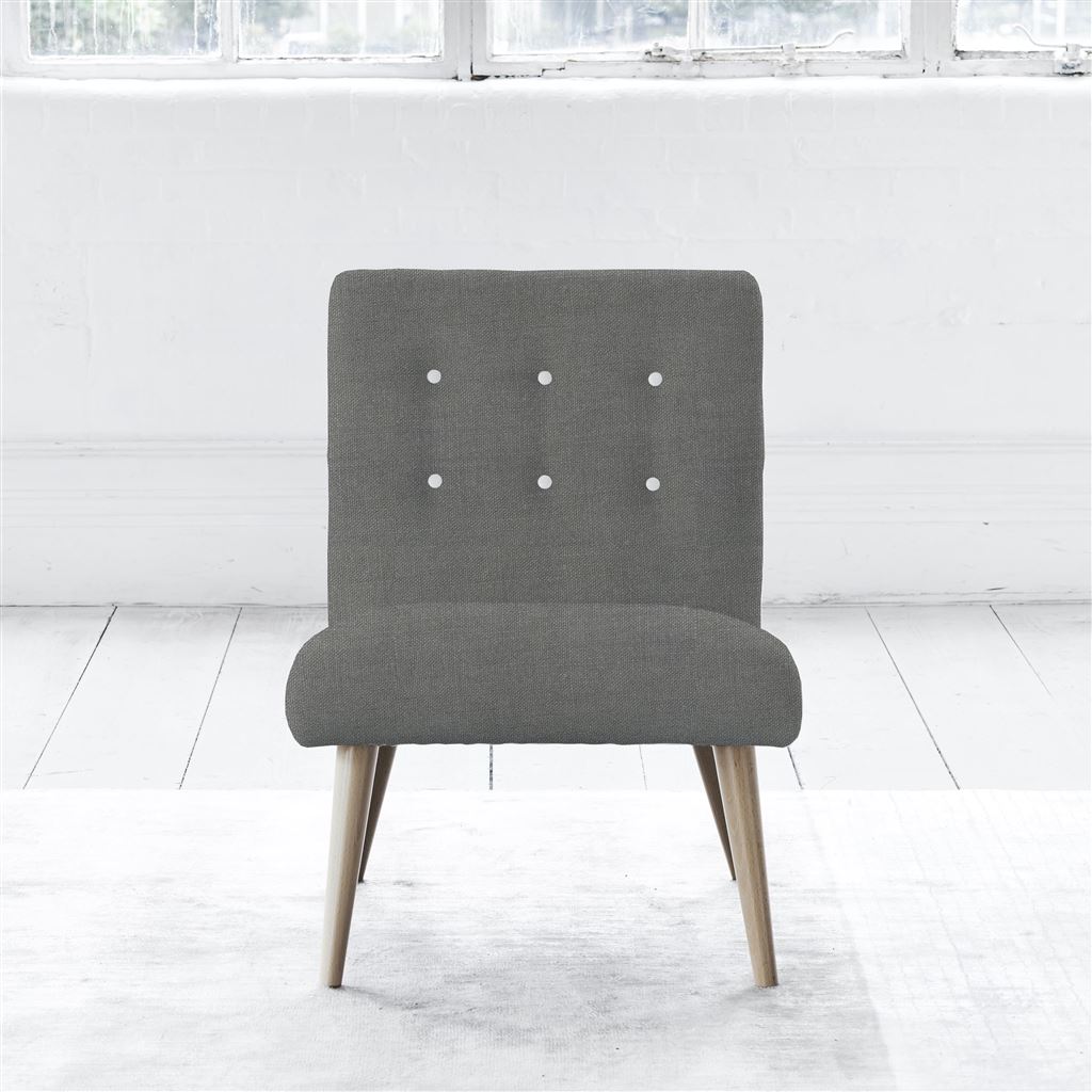 Eva Chair - White Buttons - Beech Leg - Brera Lino Granite