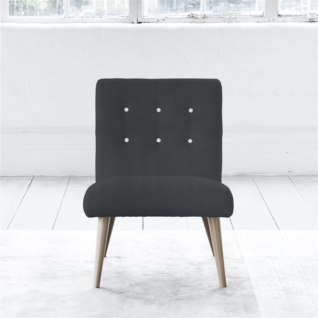 Eva Chair - White Buttons - Beech Leg - Brera Lino Dusk