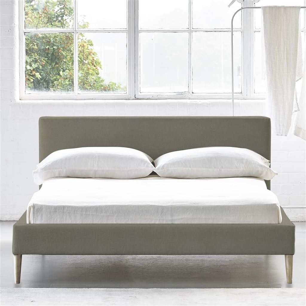 Square Low Bed -  Superking  -  Beech Leg  -  Rothesay Linen