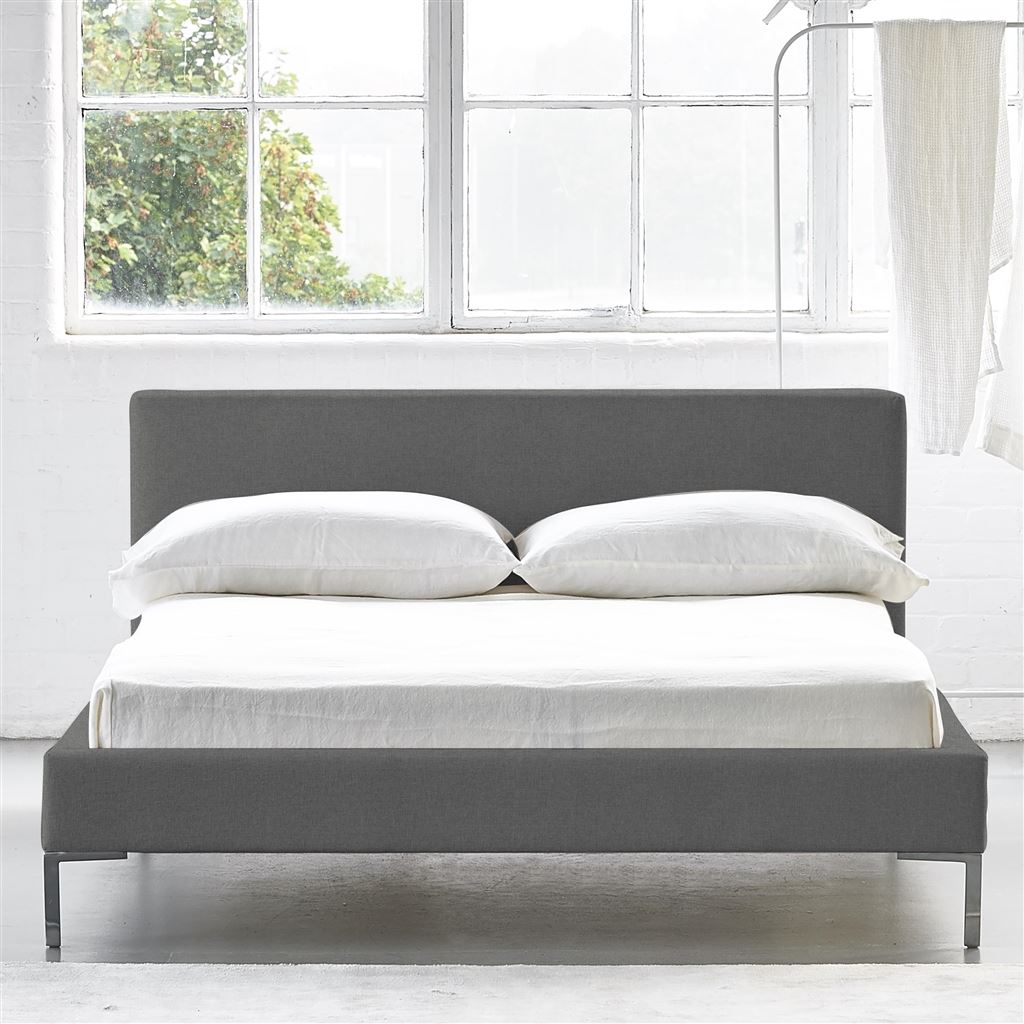 Square Low Bed -  Superking  -  Metal Leg  -  Rothesay Zinc