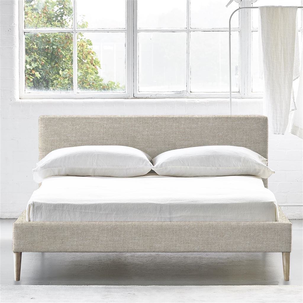 Square Low Bed -  King  -  Beech Leg  -  Conway Linen
