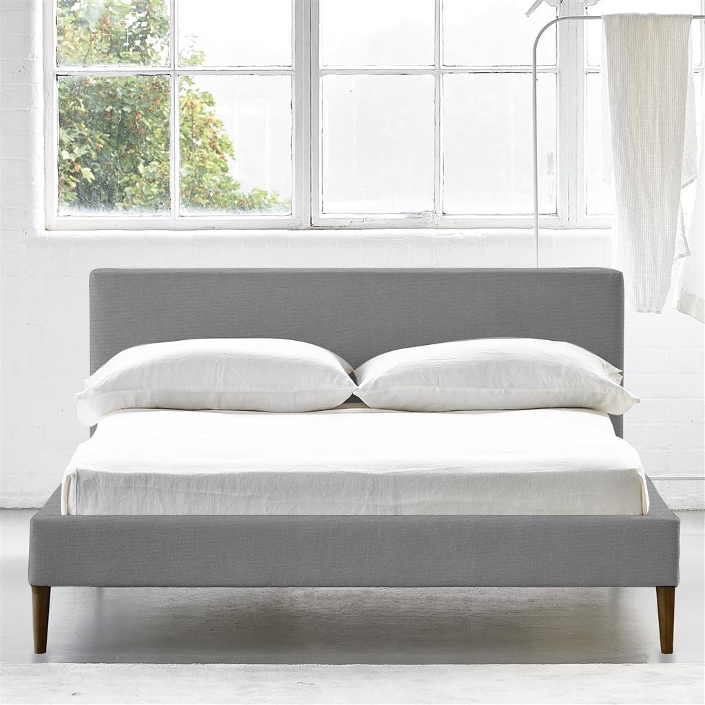 Square Low Bed -  Single  -  Walnut Leg  -  Cassia Zinc