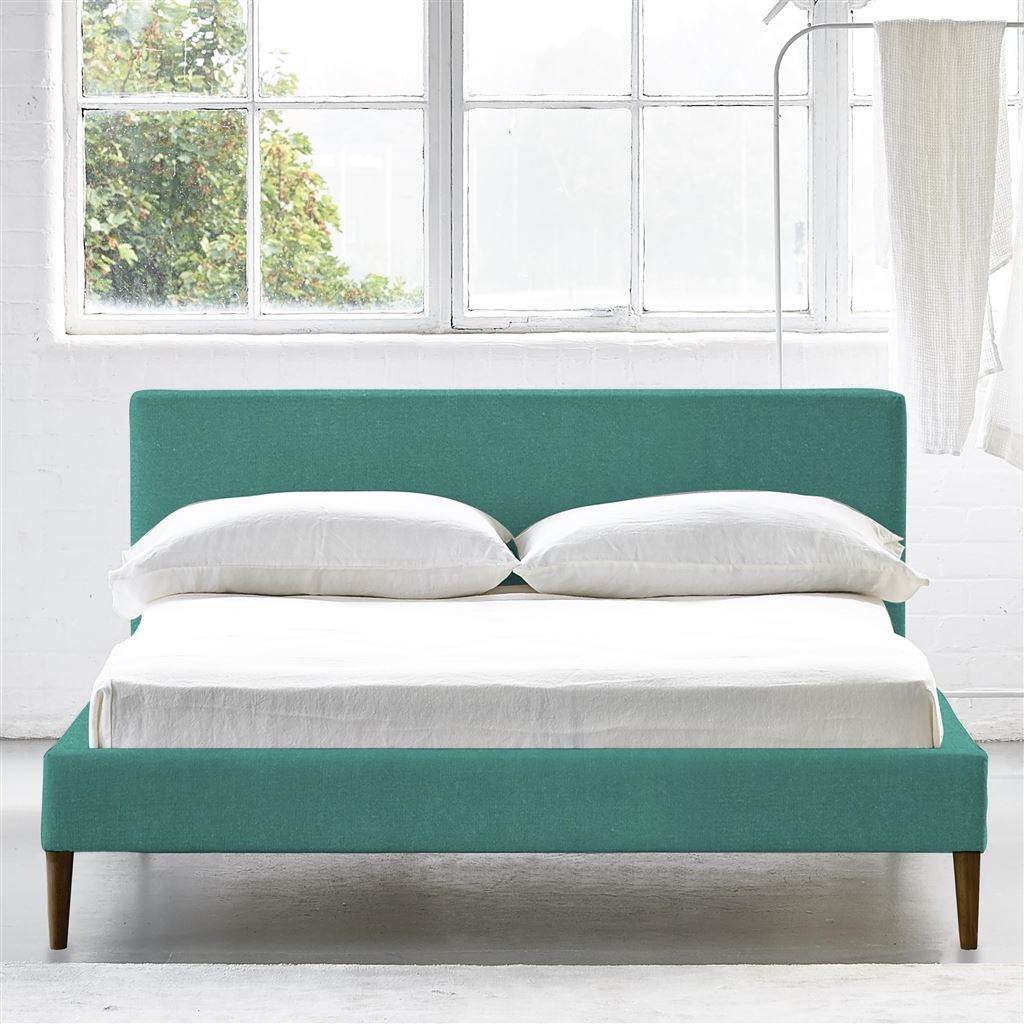 Square Low Bed -  Single  -  Walnut Leg  -  Cassia Ocean