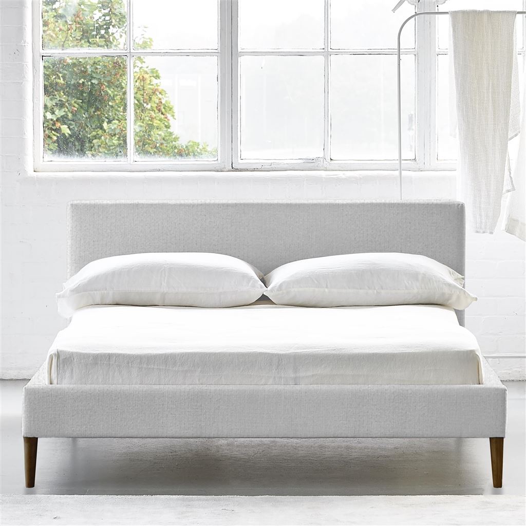 Square Low Bed -  Superking  -  Walnut Leg  -  Cassia Chalk
