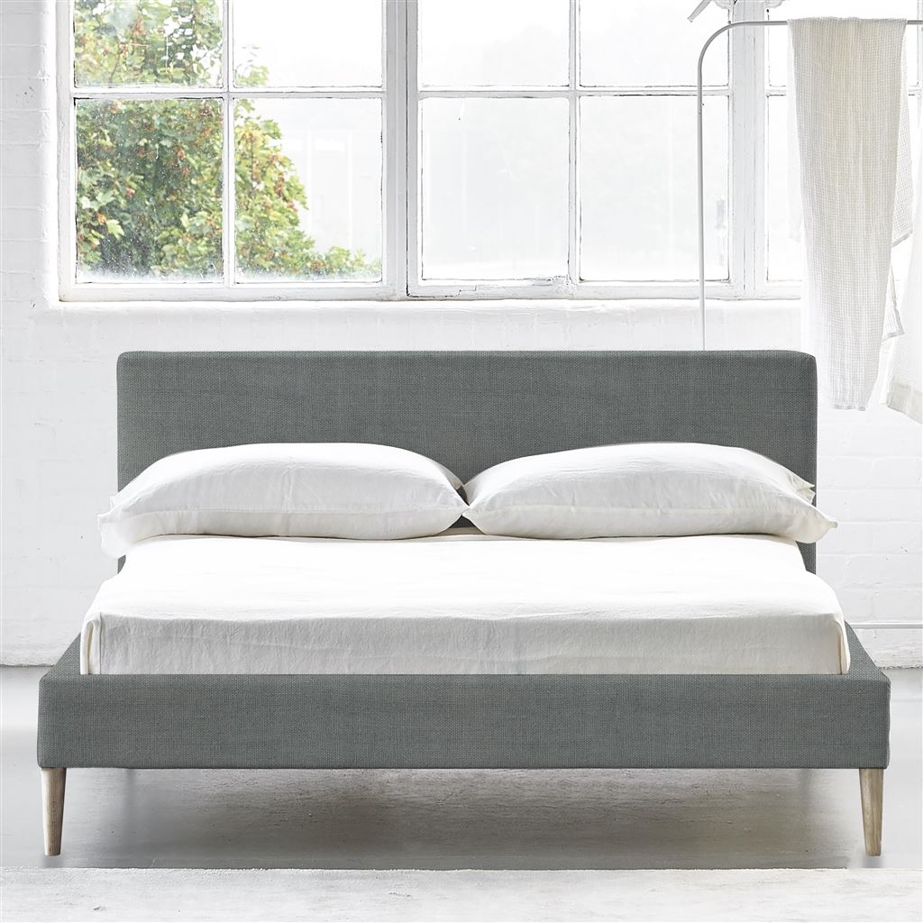 Square Low Bed -  Superking  -  Beech Leg  -  Brera Lino Zinc