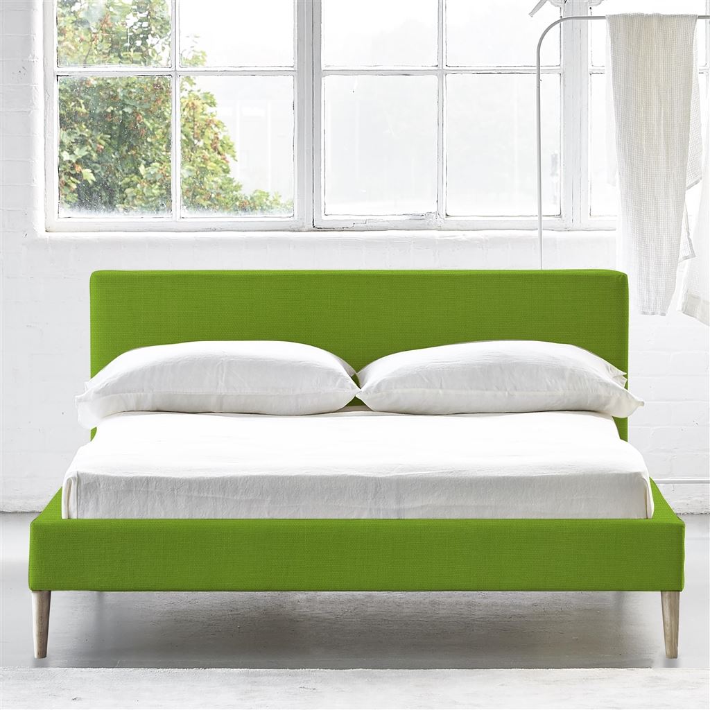 Square Low Bed -  Superking  -  Beech Leg  -  Brera Lino Leaf