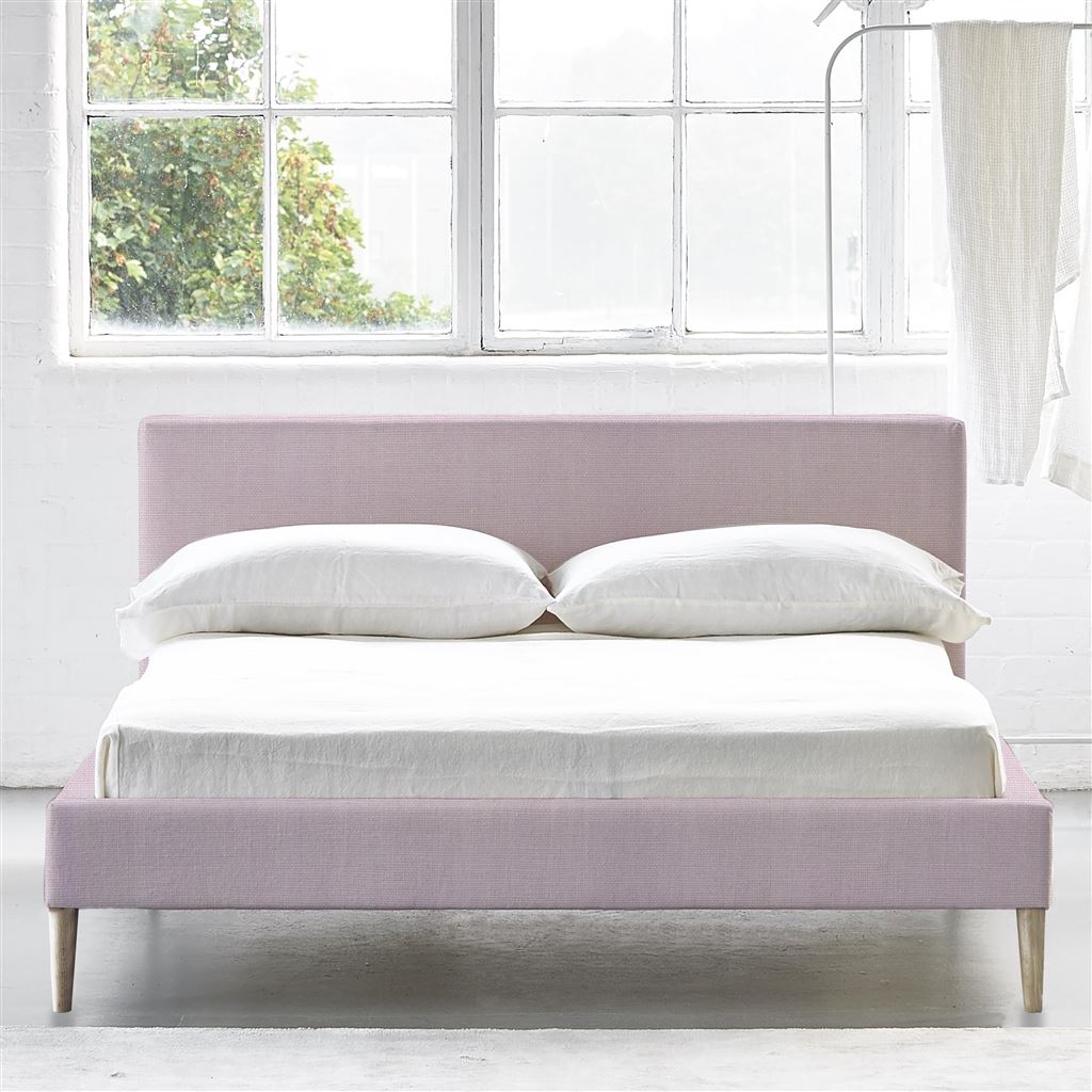 Square Low Bed -  Superking  -  Beech Leg  -  Brera Lino Pale Rose