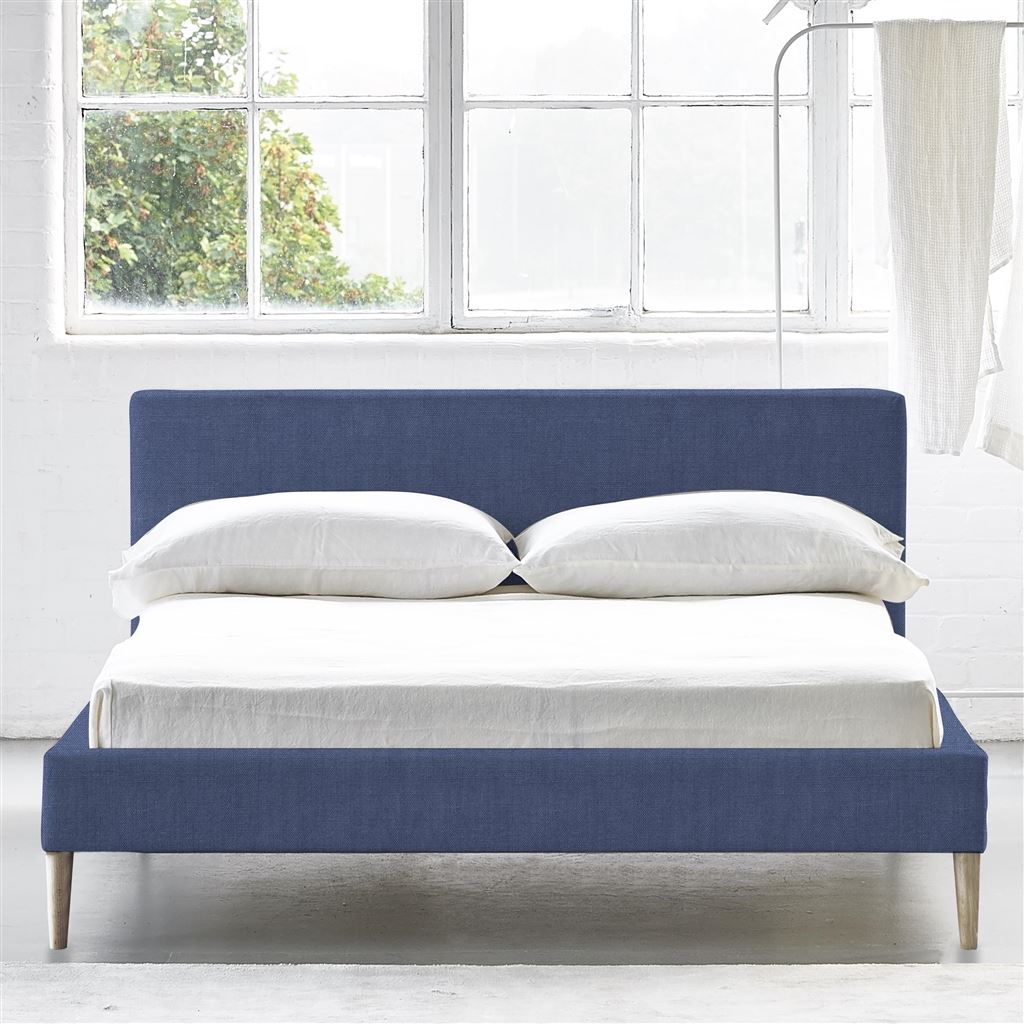 Square Low Bed -  Superking  -  Beech Leg  -  Brera Lino Marine