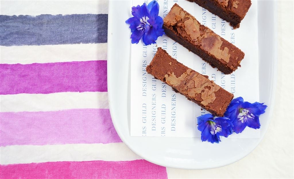 Valentine's Chocolate almond brownies