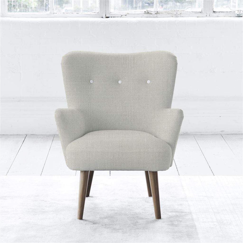 Florence Chair - White Buttonss - Walnut Leg - Conway Ecru