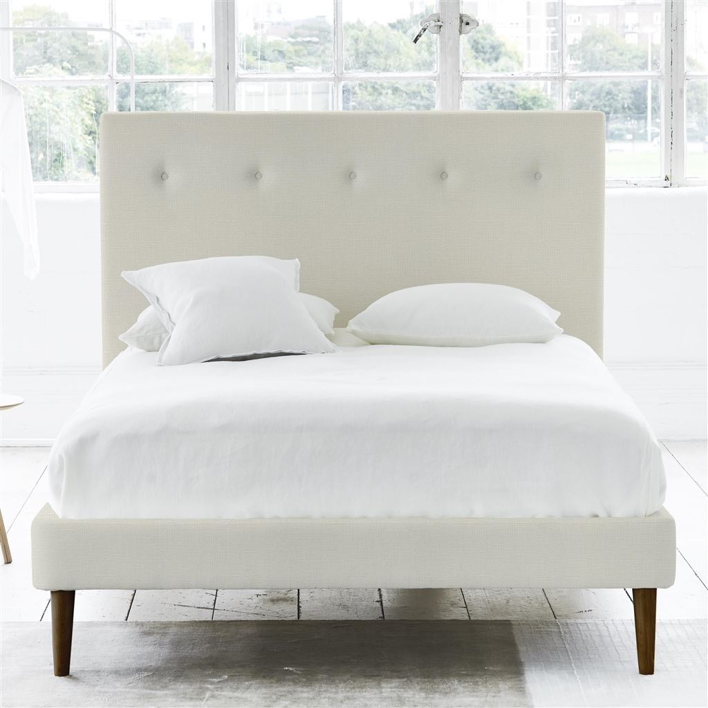 Polka Bed - Self Buttons - Superking - Walnut Leg - Conway Ivory