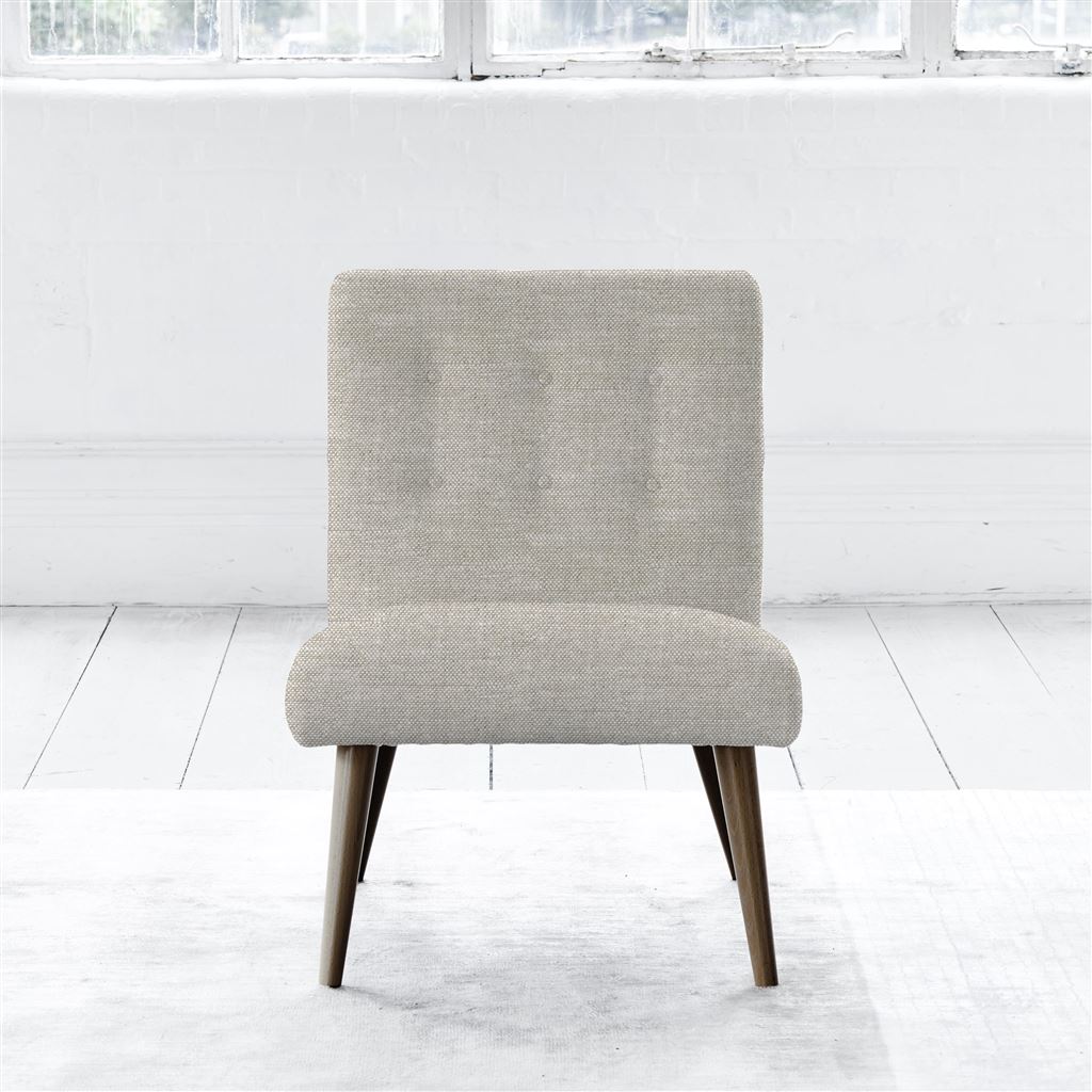 Eva Chair - Self Buttonss - Walnut Leg - Conway Linen